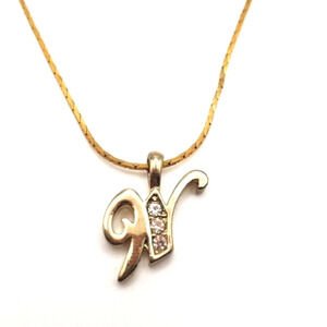 ❤️5/$19❤️ Monogram W Gold Tone CZ Pendant & Chain Necklace initial